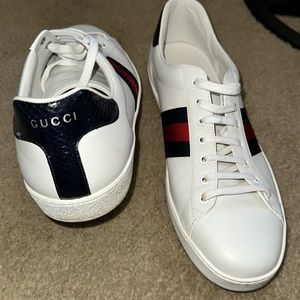 White Navy Gucci sneakers